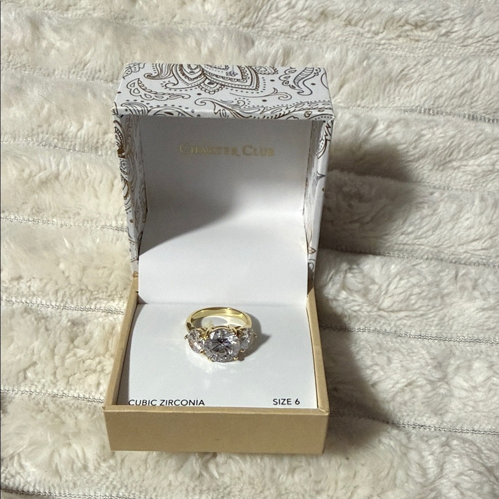 Charter Club Elegant Gold Cubic Zirconia Ring
